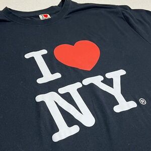 I Love NY T Shirt Black Cotton Short Sleeve Graphic Tee XL Iconic Tourist‎